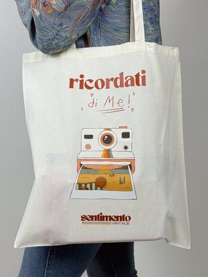 Totebag Ricordati di me con illustrazione