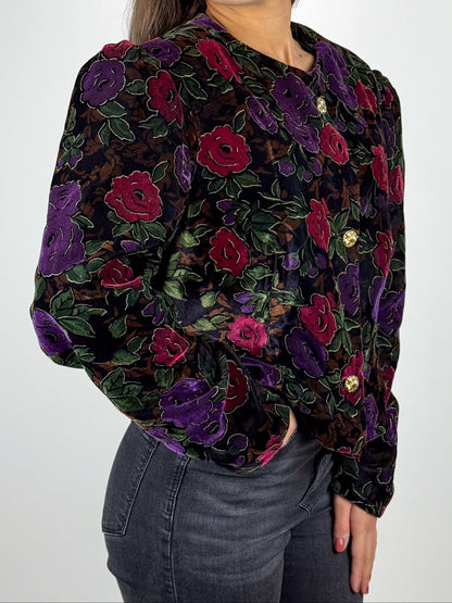 Giacca Velluto Donna Vintage Anni 80 Elegante