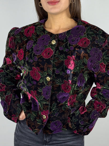 Giacca Velluto Donna Vintage Anni 80 Elegante