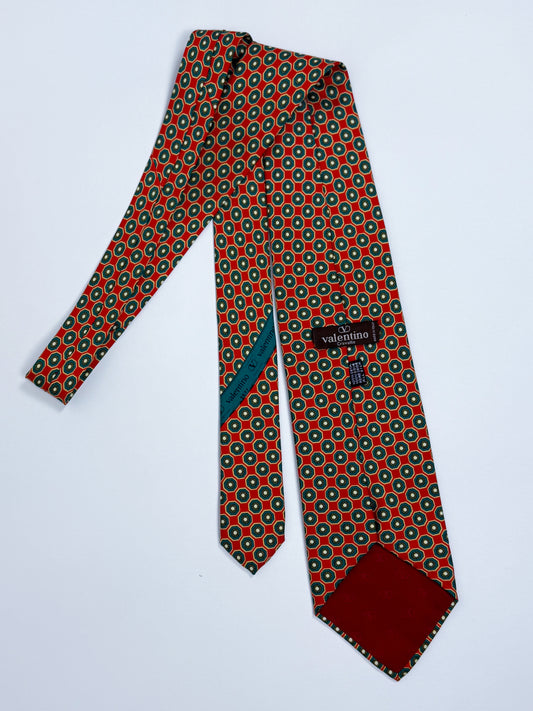 Cravatta Vintage Valentino Anni '90 - Seta Pura Made in Italy Fantasia Geometrica