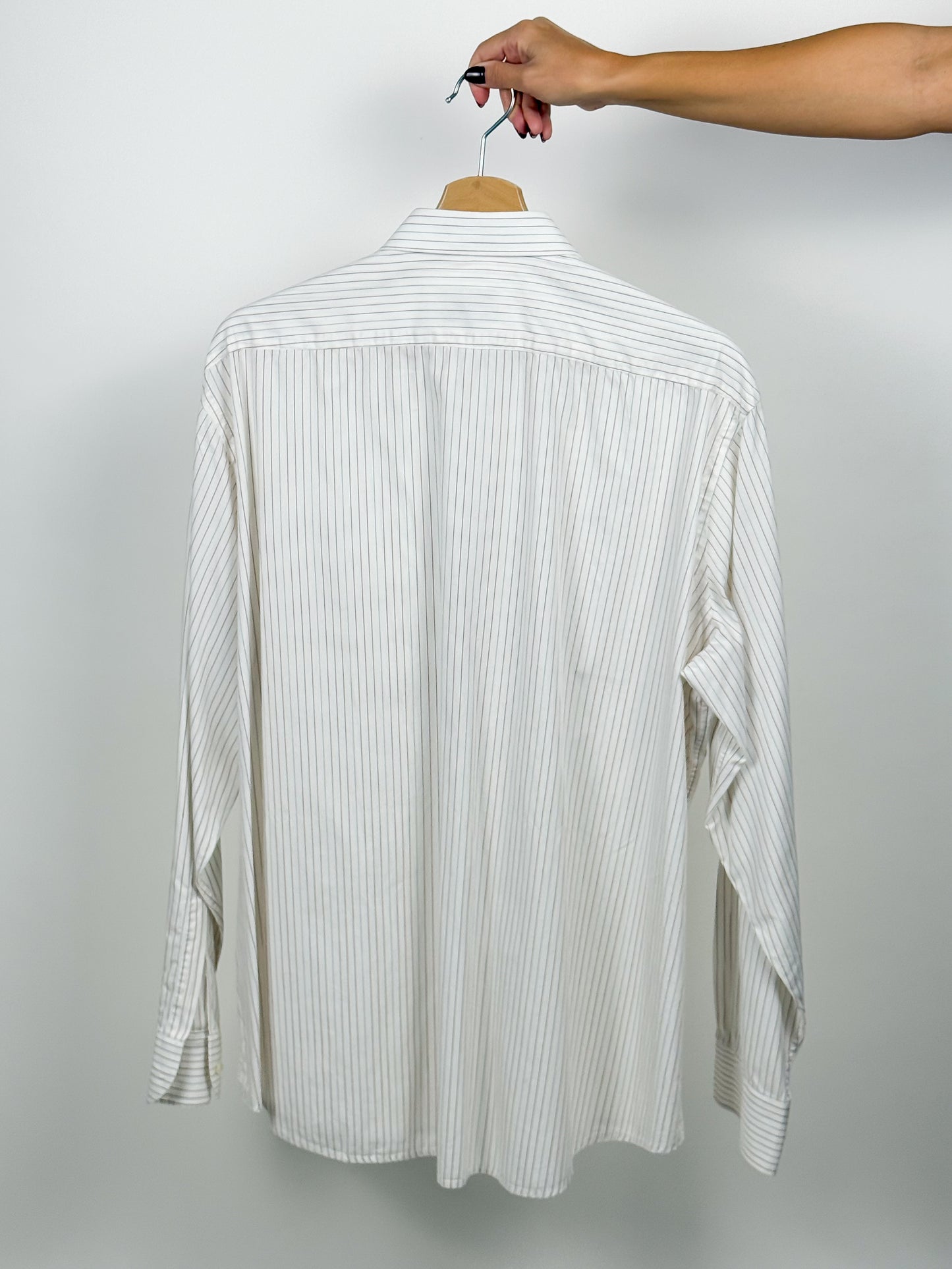 Camicia Vintage Uomo Cotone The Royal TOP - Bianca Righe Rosse Blu