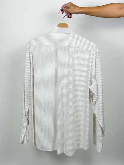 Camicia Vintage Uomo Cotone The Royal TOP - Bianca Righe Rosse Blu