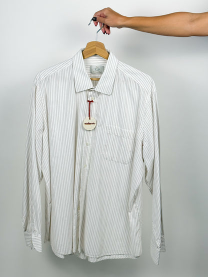 Camicia Vintage Uomo Cotone The Royal TOP - Bianca Righe Rosse Blu