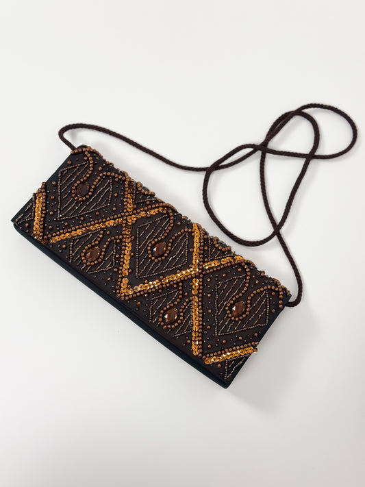 borsa in raso marrone