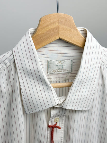 Camicia Vintage Uomo Cotone The Royal TOP - Bianca Righe Rosse Blu