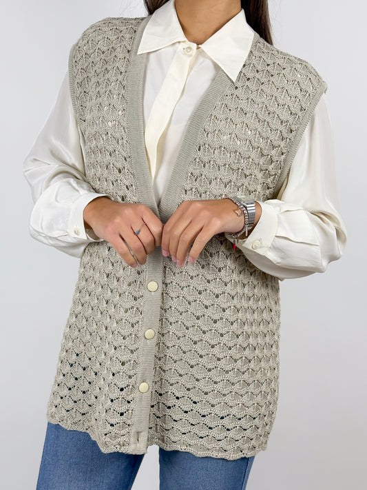 Gilet Vintage in Cotone Lavorato a Maglia - Made in Italy