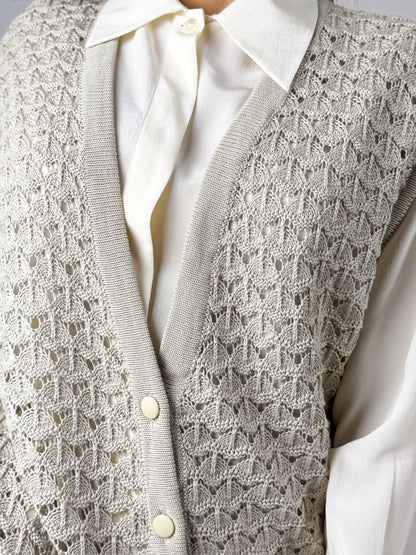 Gilet Vintage in Cotone Lavorato a Maglia - Made in Italy