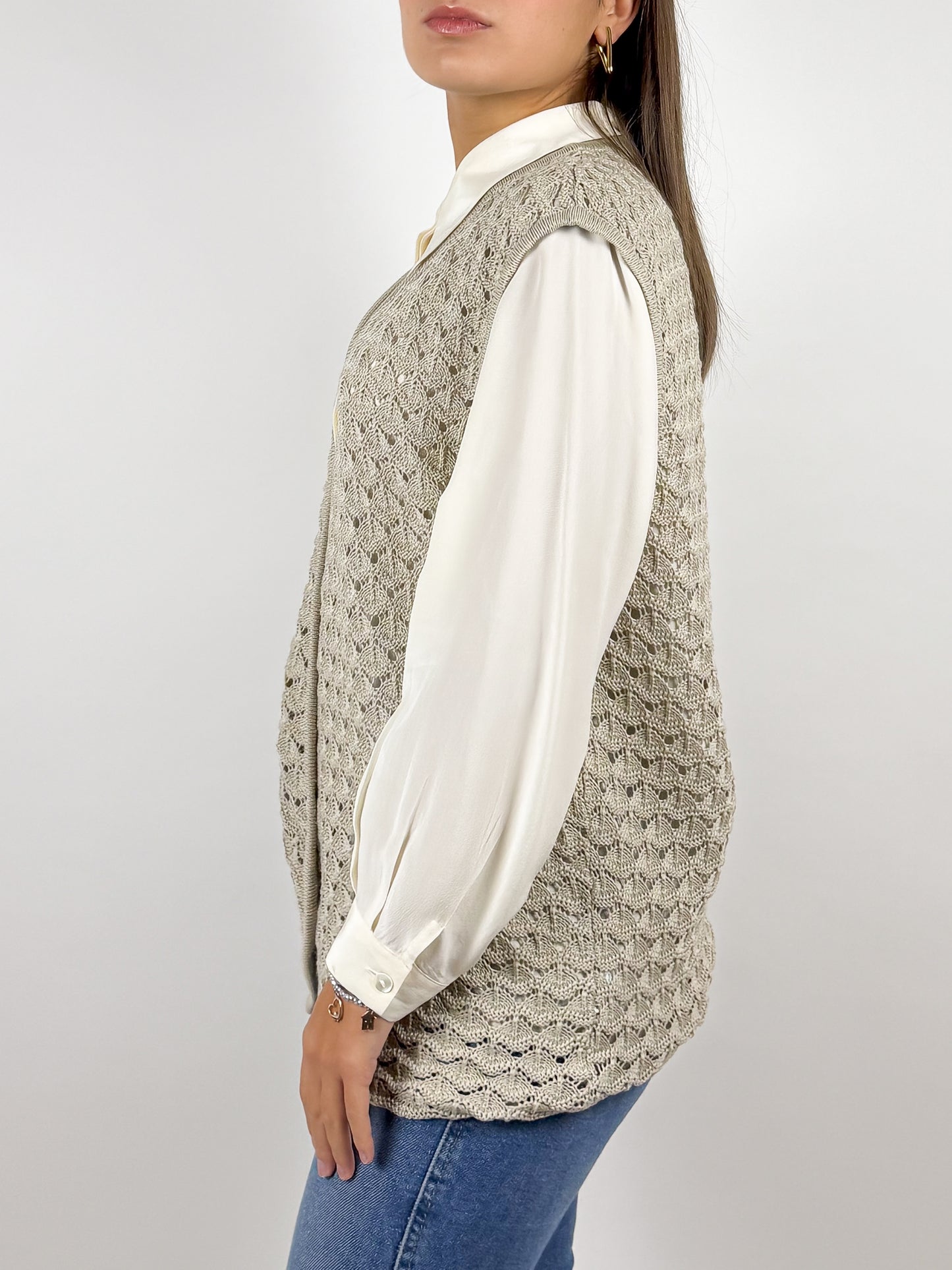 Gilet Vintage in Cotone Lavorato a Maglia - Made in Italy