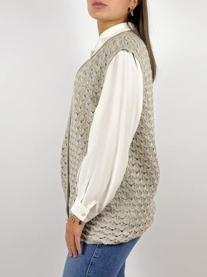 Gilet Vintage in Cotone Lavorato a Maglia - Made in Italy