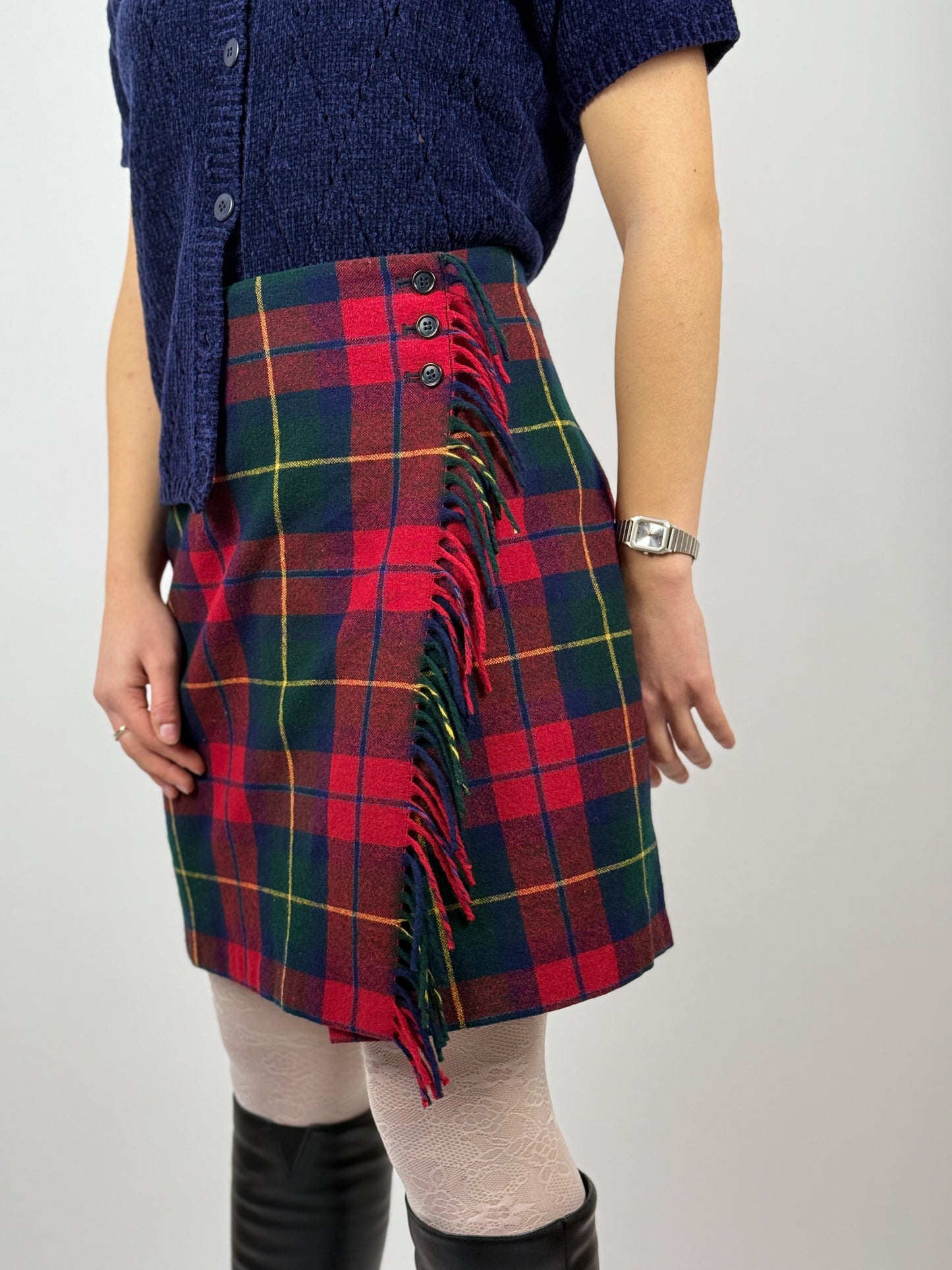 VIRGIN WOOL TARTAN SKIRT
