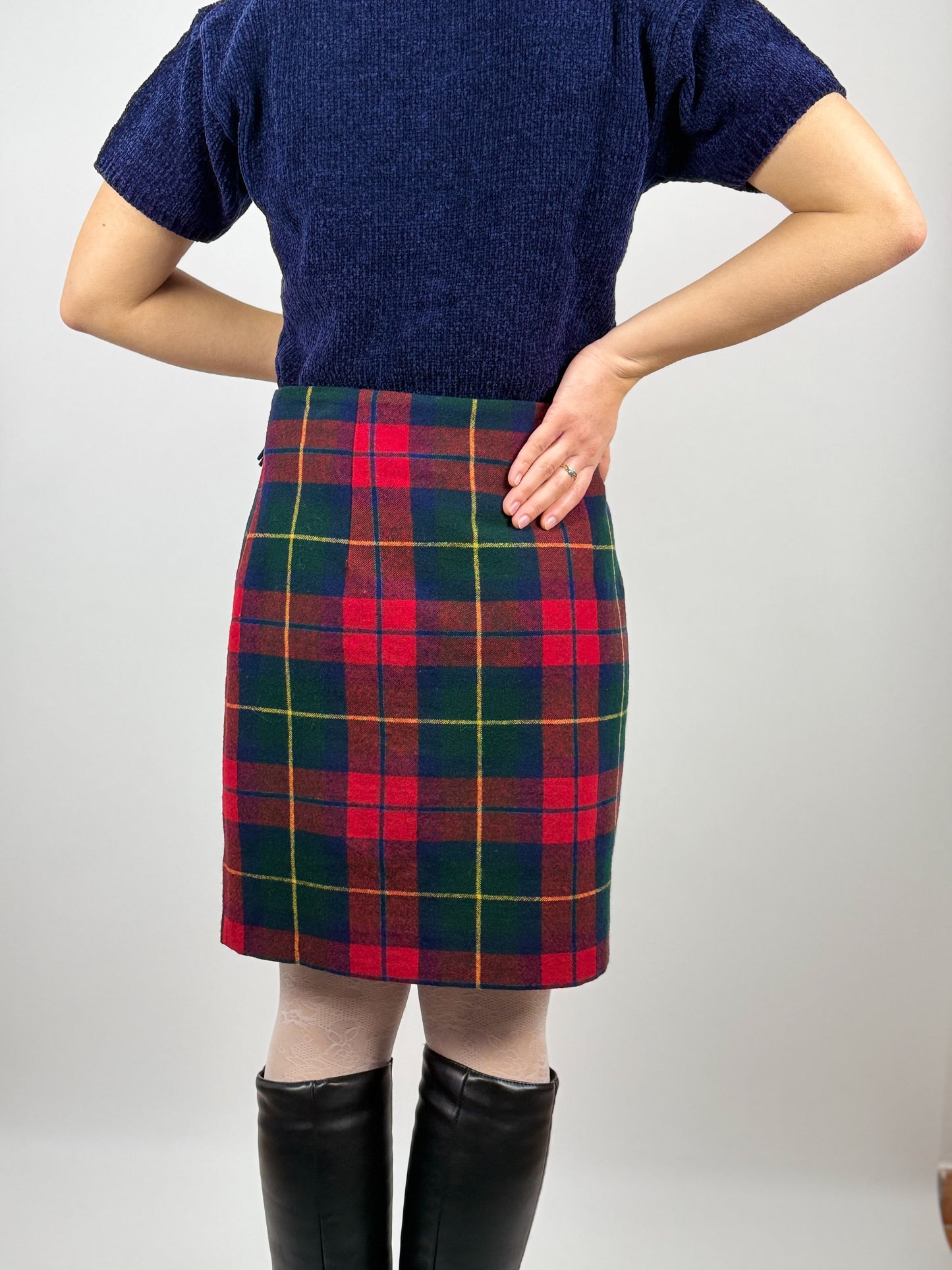 VIRGIN WOOL TARTAN SKIRT