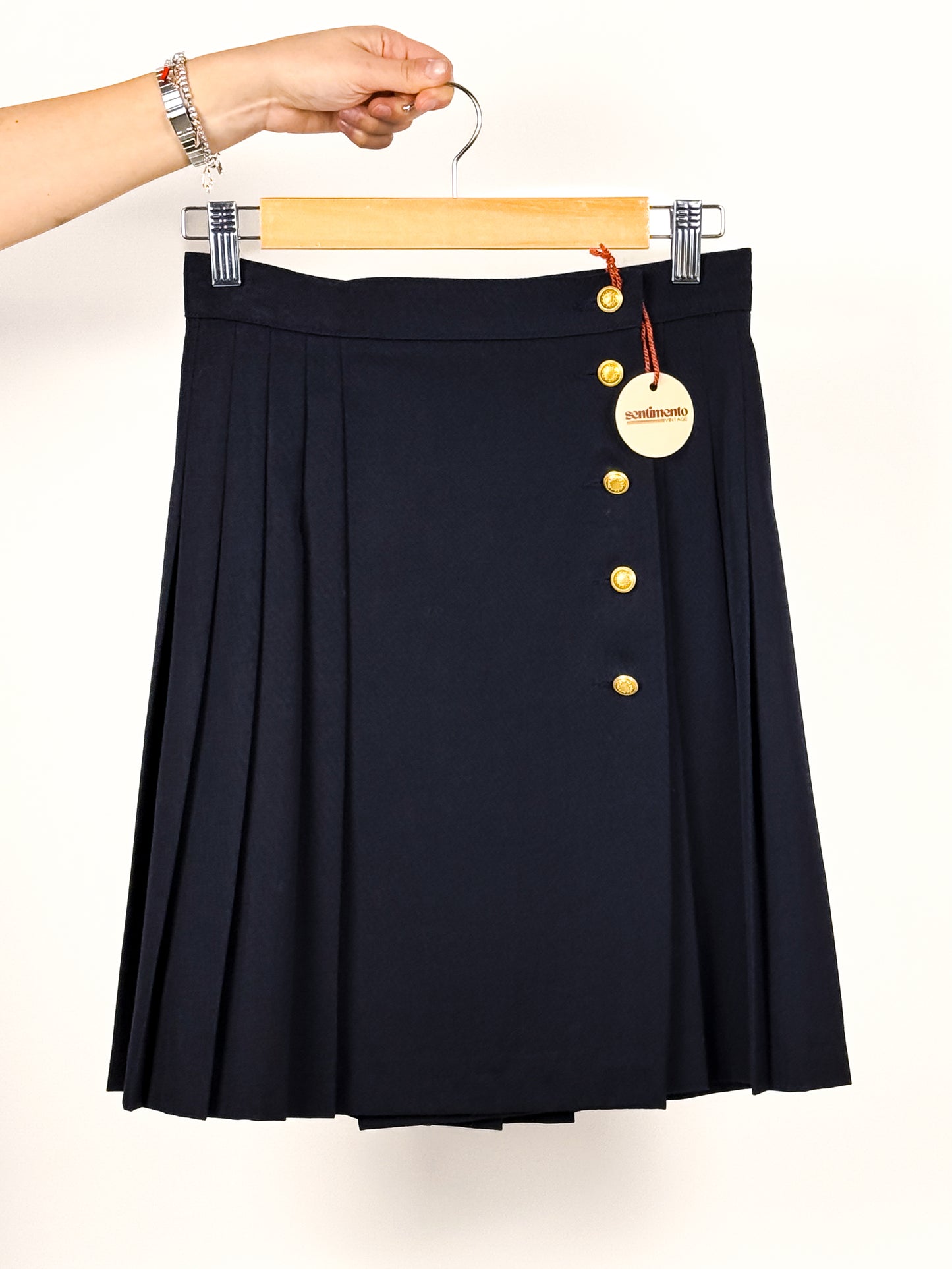 Gonna Vintage Roccobarocco Lana Plissettata Anni '90 Made in Italy