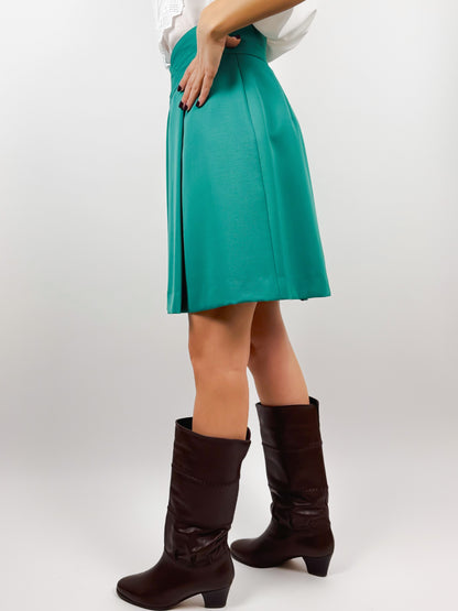 TURQUOISE PLEATED SKIRT