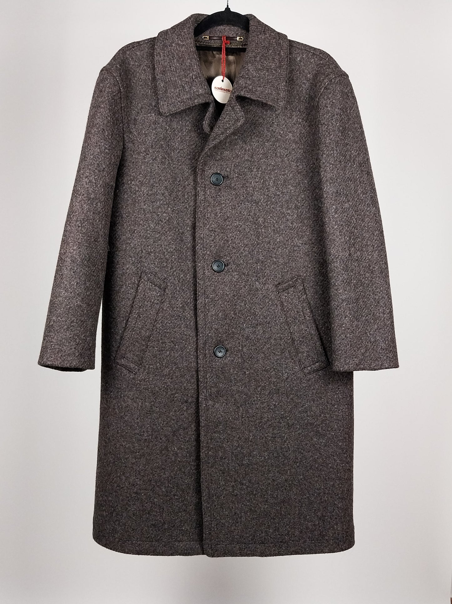 Cappotto vintage in lana vergine con fodera a quadri