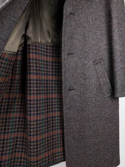 Cappotto vintage in lana vergine con fodera a quadri