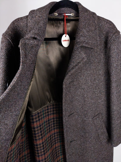 Cappotto vintage in lana vergine con fodera a quadri