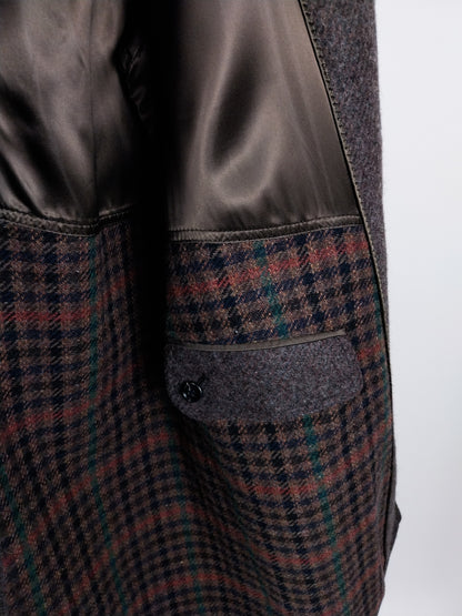Cappotto vintage in lana vergine con fodera a quadri