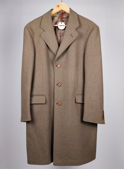 Cappotto vintage maschile in lana tortora