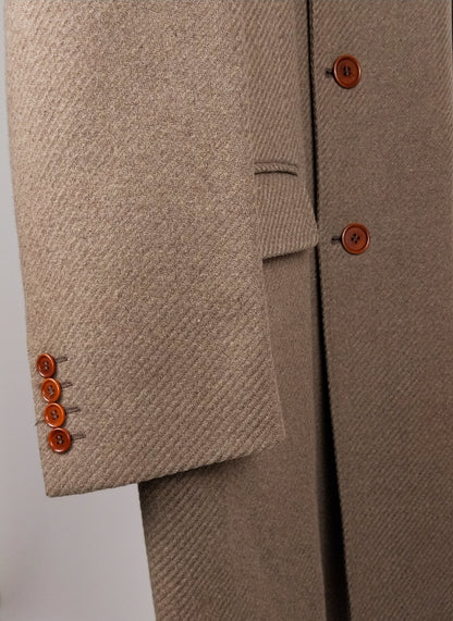 Cappotto vintage maschile in lana tortora