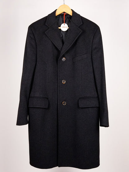 Cappotto vintage uomo in lana vergine grigio antracite