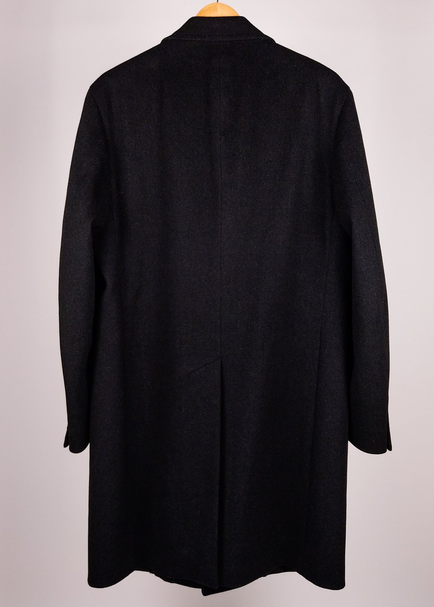 Cappotto vintage uomo in lana vergine grigio antracite