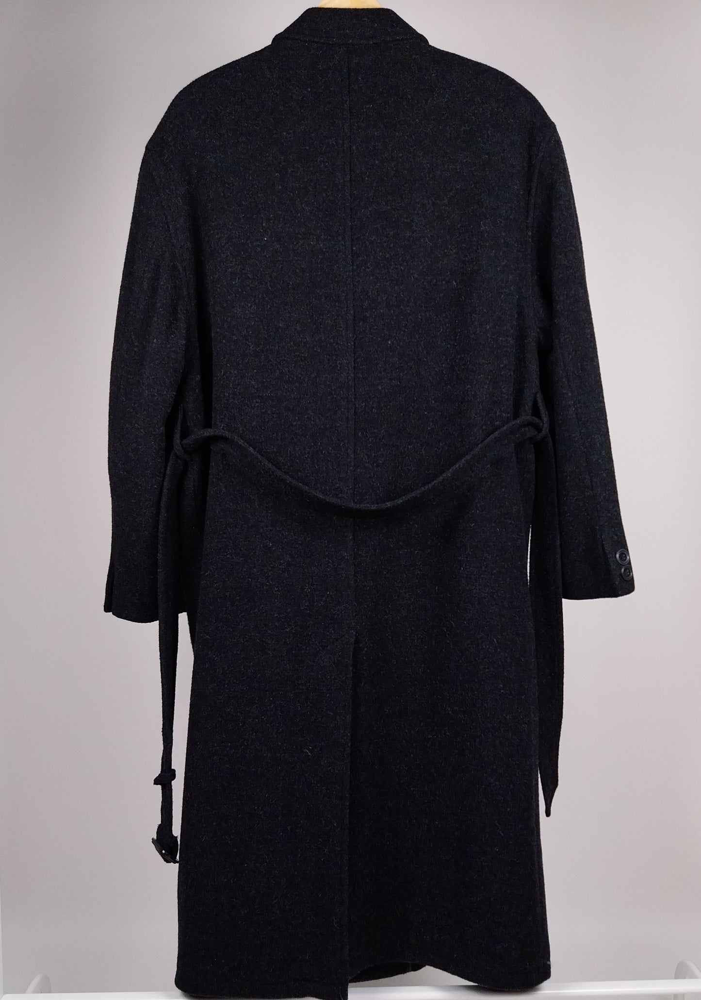 Cappotto lungo vintage in lana grigio antracite