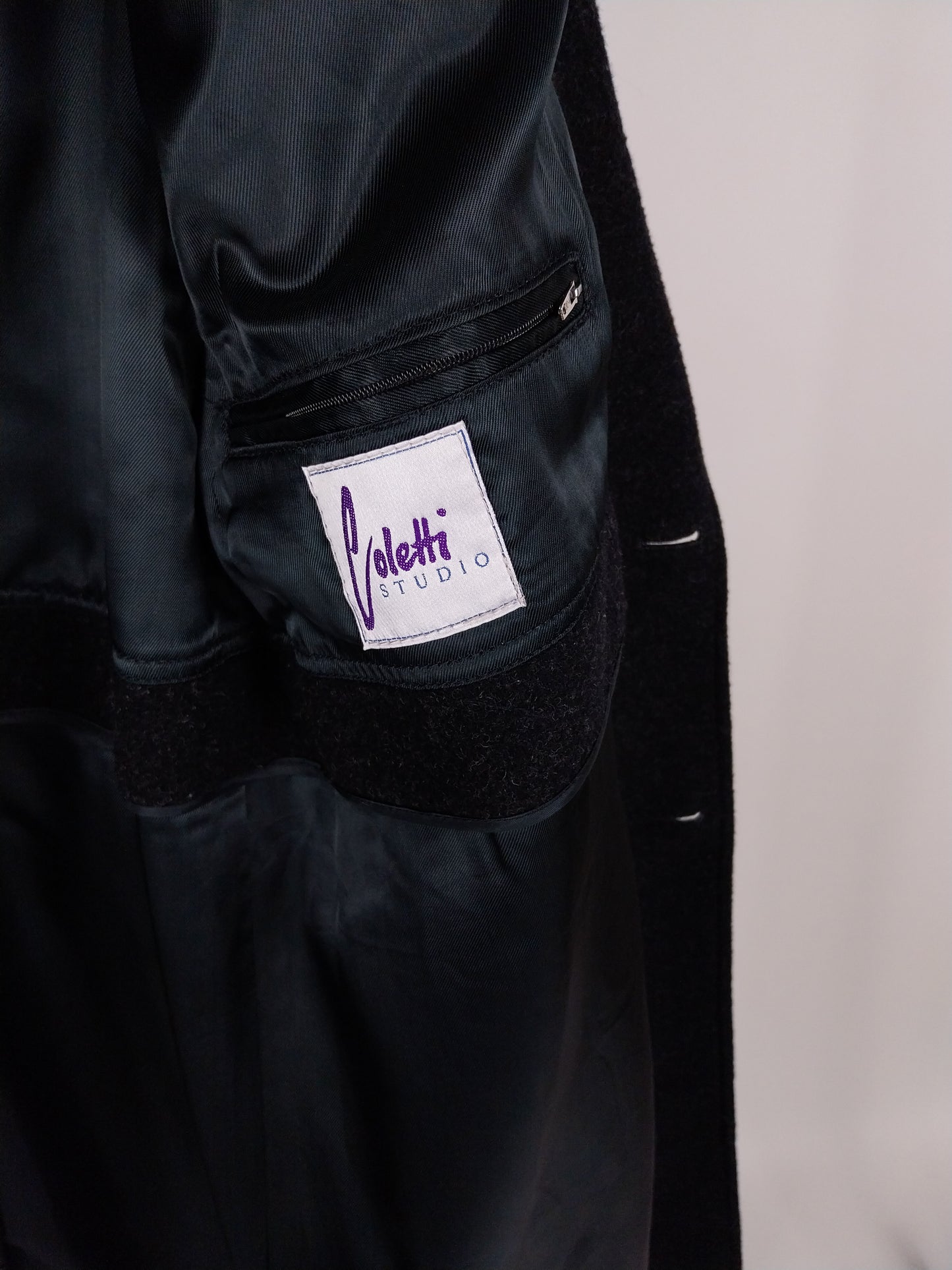 Cappotto lungo vintage in lana grigio antracite