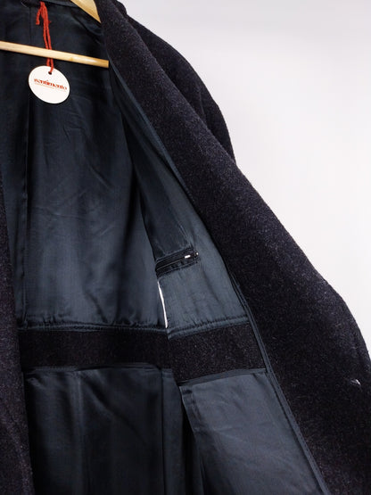 Cappotto lungo vintage in lana grigio antracite