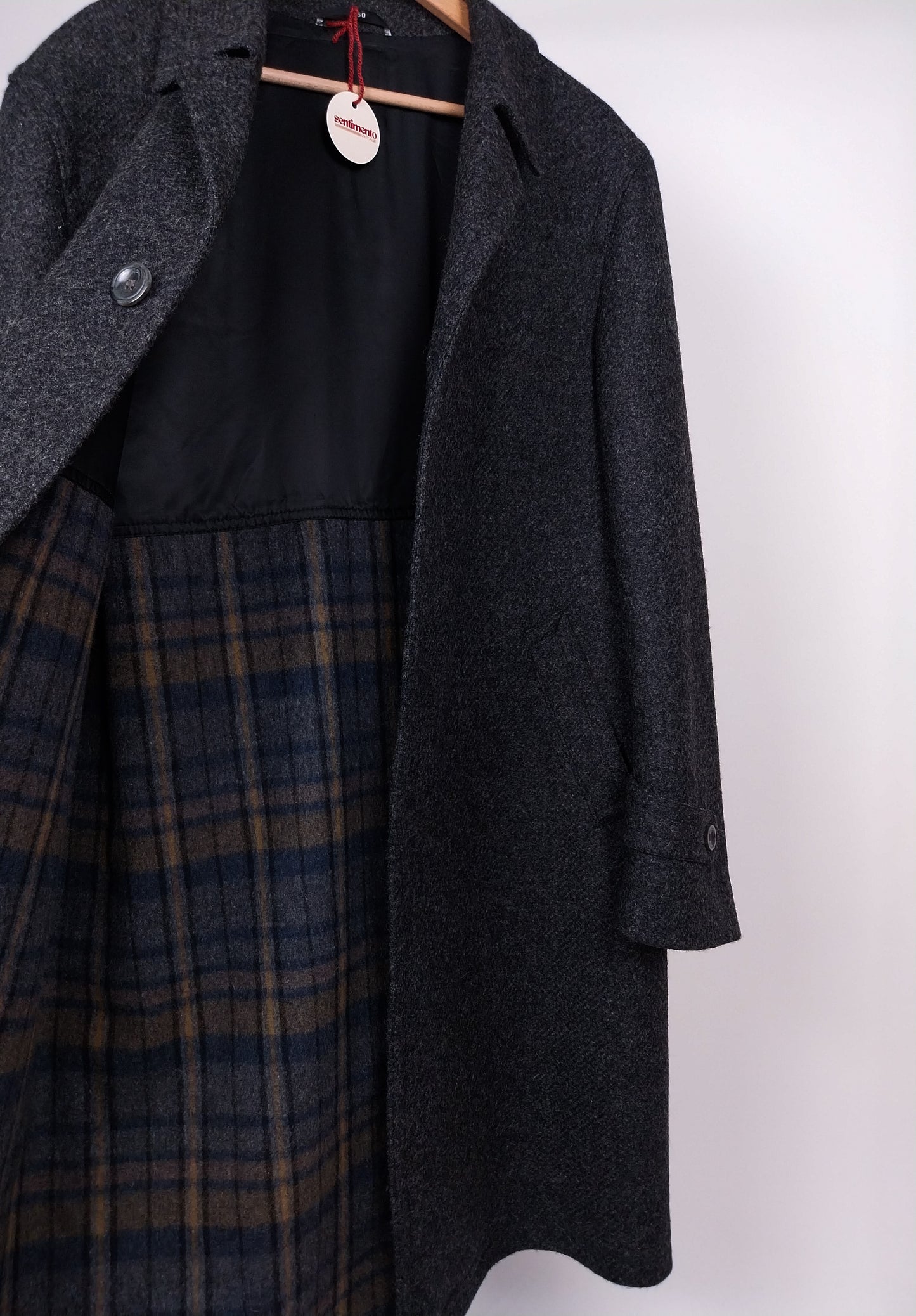 Cappotto grigio vintage in lana