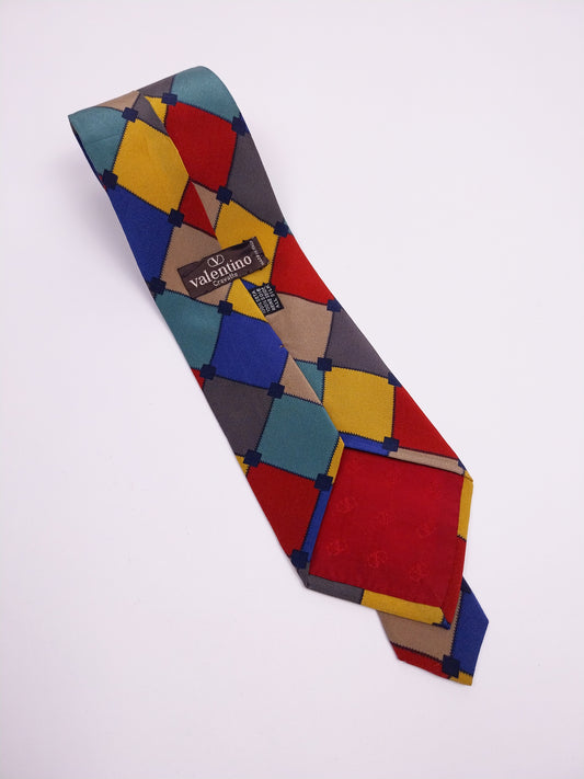 Cravatta vintage Valentino a rombi anni '90