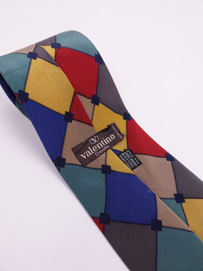 Cravatta vintage Valentino a rombi anni '90