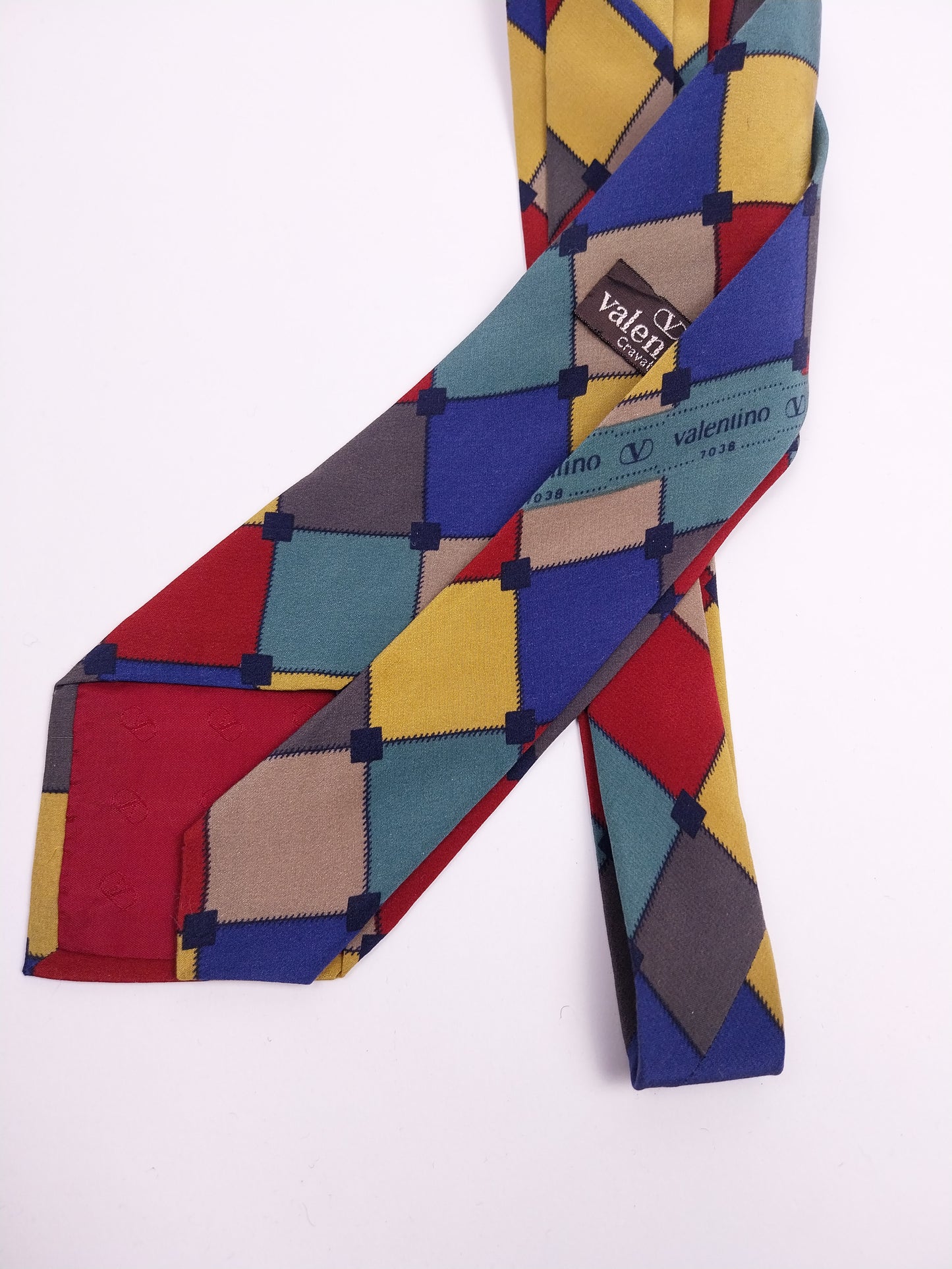 Cravatta vintage Valentino a rombi anni '90