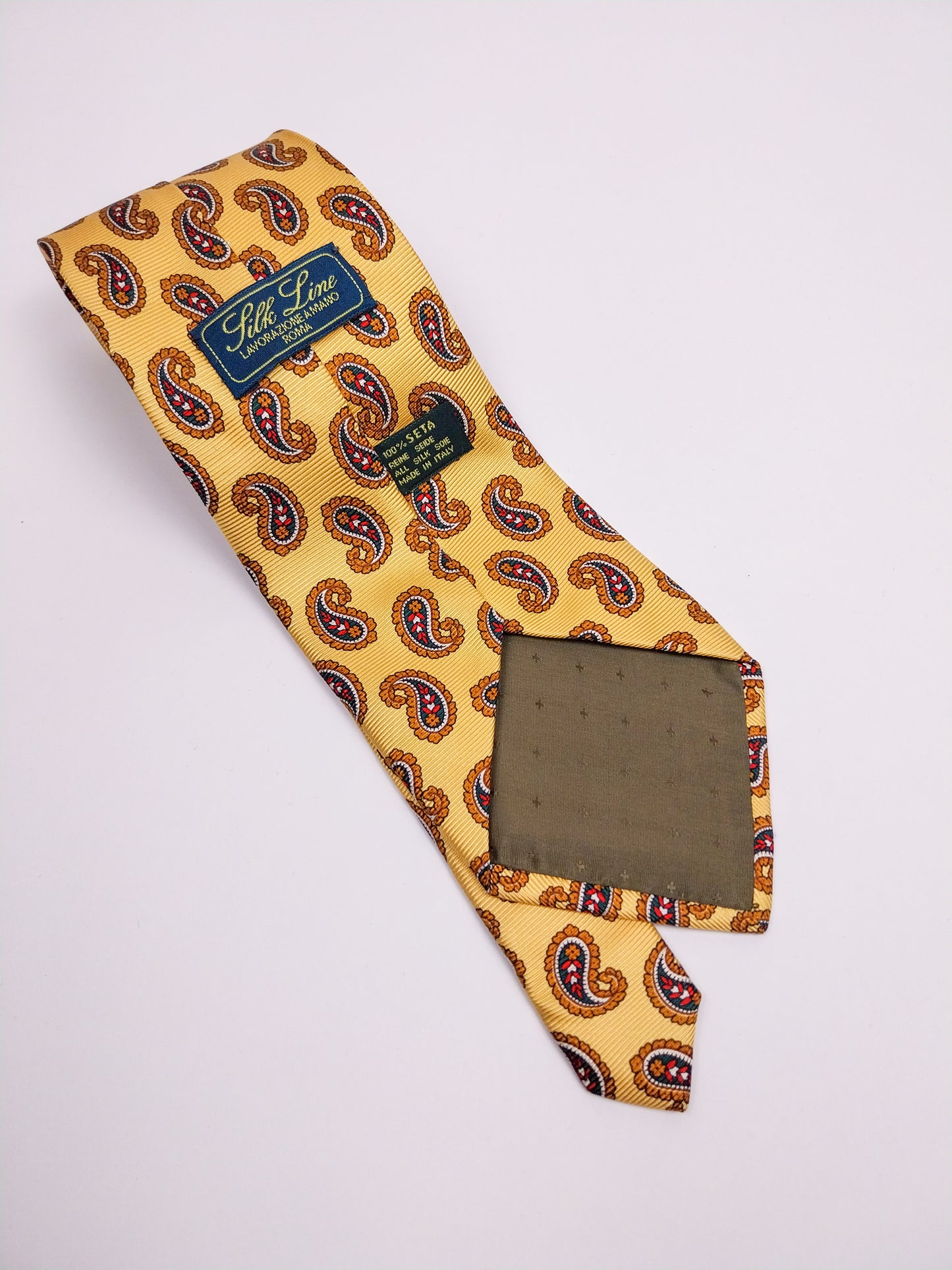 Cravatta vintage in pura seta – Made in Italy – fantasia paisley anni ’80/’90