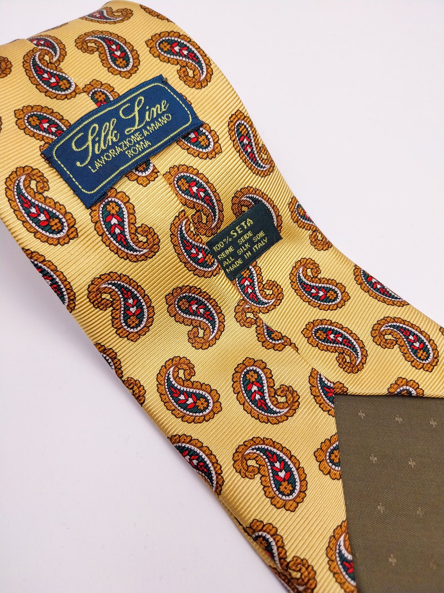 Cravatta vintage in pura seta – Made in Italy – fantasia paisley anni ’80/’90