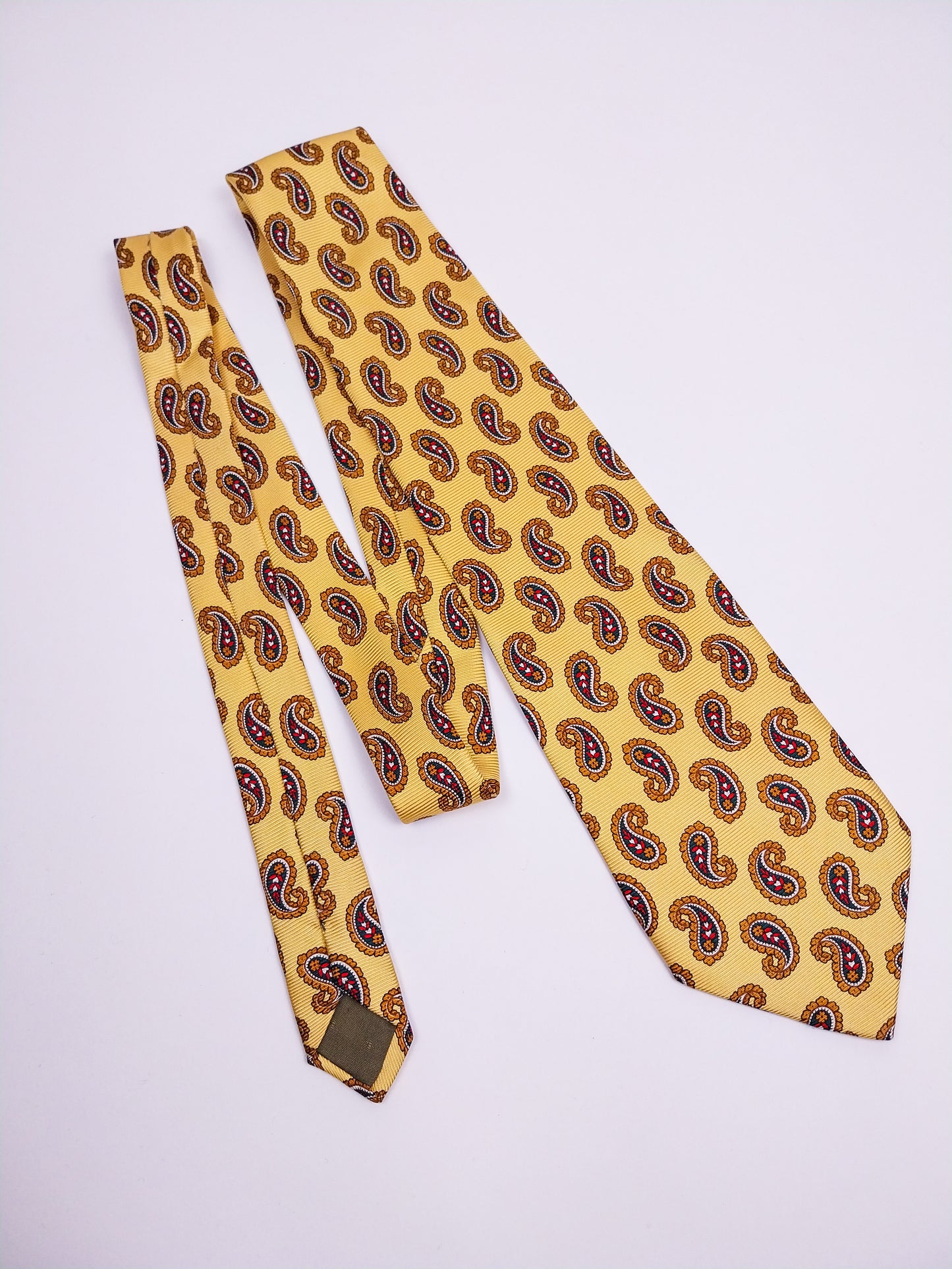 Cravatta vintage in pura seta – Made in Italy – fantasia paisley anni ’80/’90