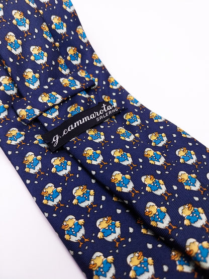 Cravatta Vintage Seta Made in Italy Blu Fantasia Originale Anni '90