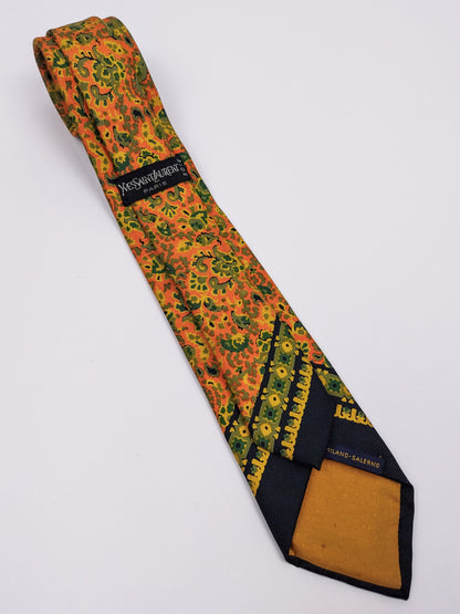 Cravatta Vintage Yves Saint Laurent Seta – Fantasia Floreale Anni '70-'80