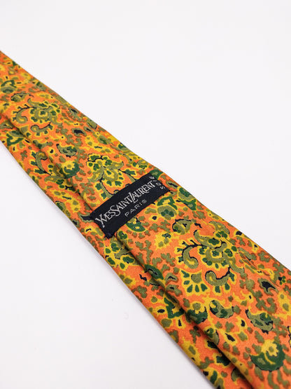 Cravatta Vintage Yves Saint Laurent Seta – Fantasia Floreale Anni '70-'80