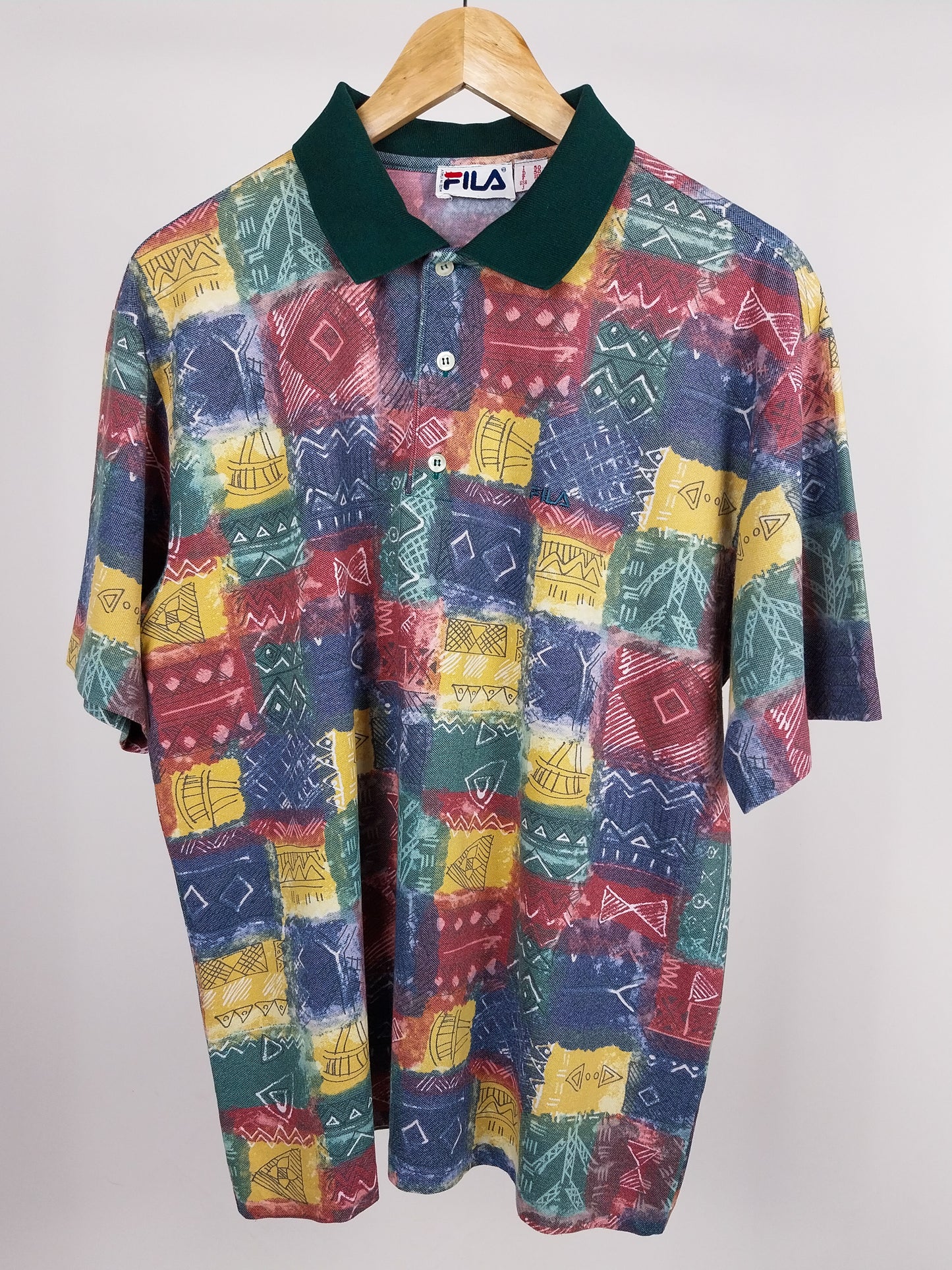 Polo FILA vintage anni ’90 – fantasia all-over