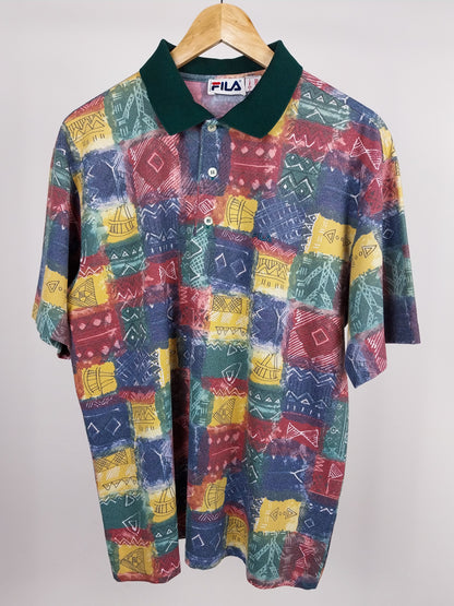 Polo FILA vintage anni ’90 – fantasia all-over