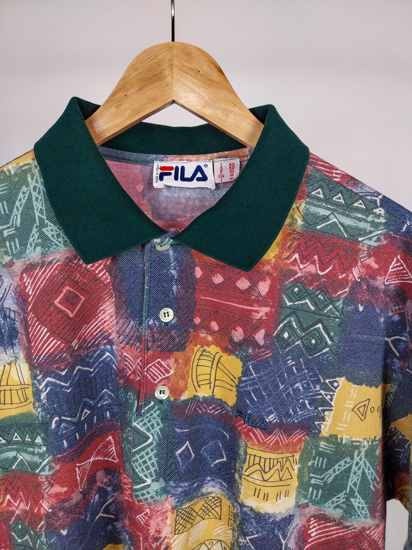 Polo FILA vintage anni ’90 – fantasia all-over