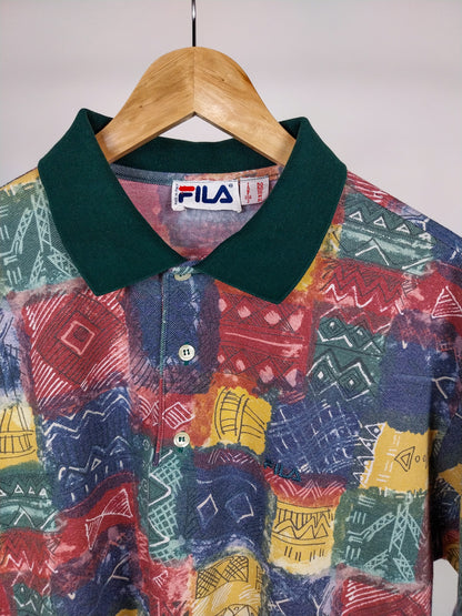 Polo FILA vintage anni ’90 – fantasia all-over