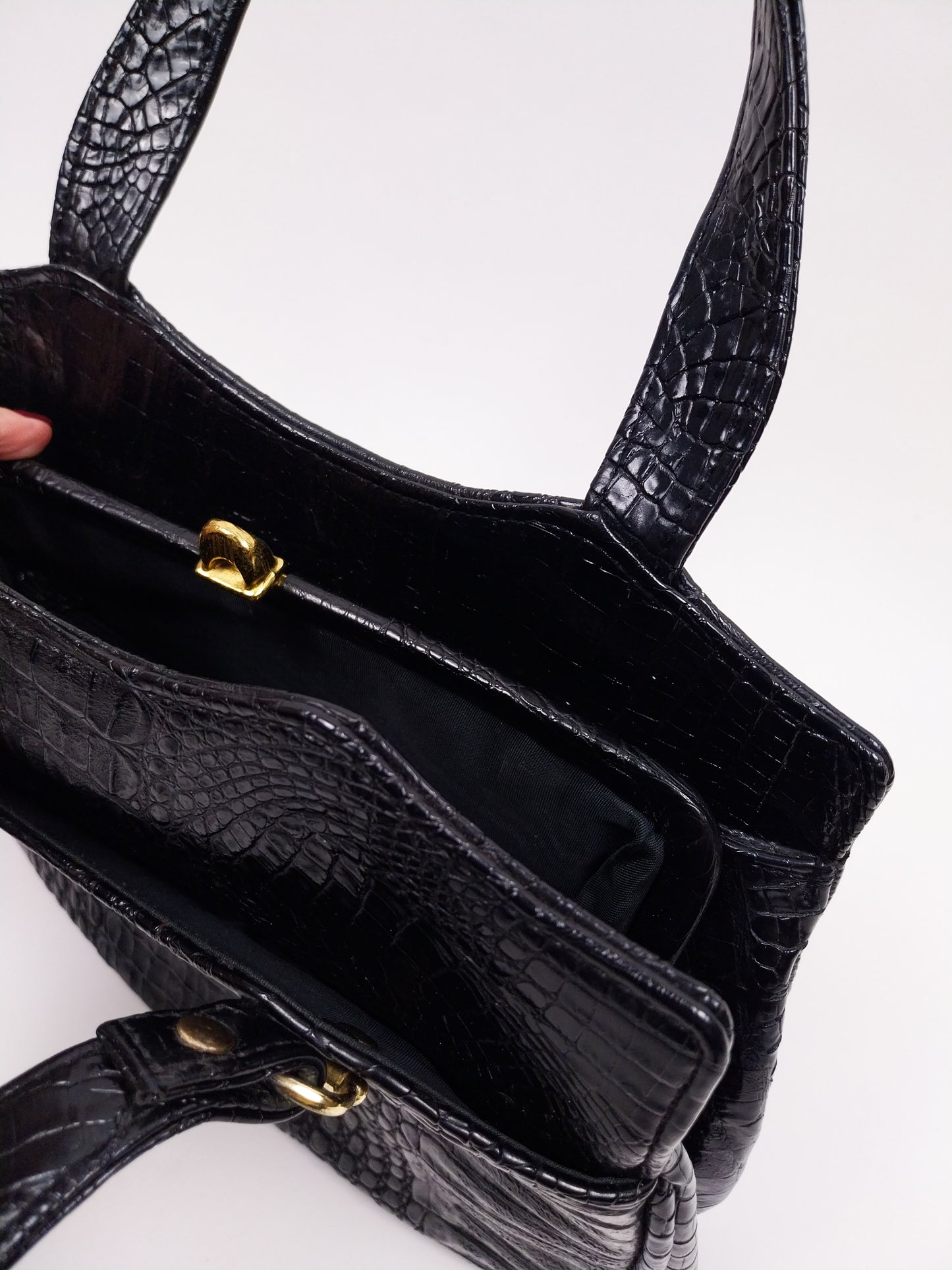 Borsa vintage in vera pelle stampa cocco – Horch Meisier Klasse