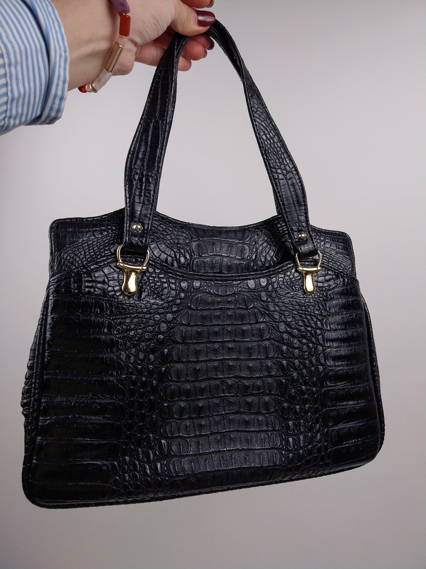 Borsa vintage in vera pelle stampa cocco – Horch Meisier Klasse