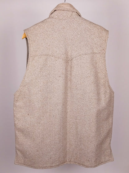 Gilet Vintage Double Face Trapuntato Beige – Lana Spigata