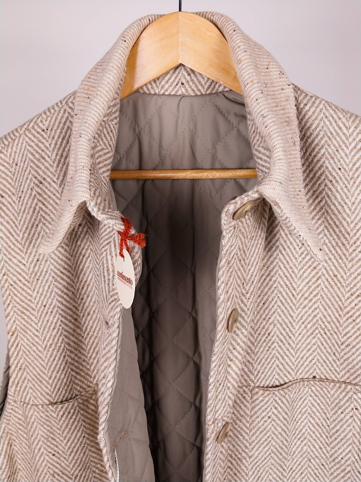 Gilet Vintage Double Face Trapuntato Beige – Lana Spigata