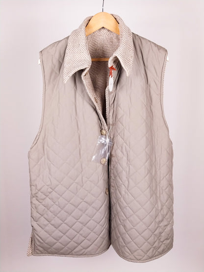 Gilet Vintage Double Face Trapuntato Beige – Lana Spigata