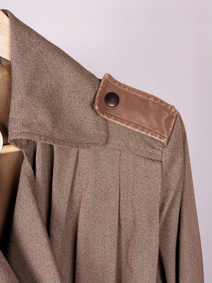 Trench donna Vintage Anni ’80 in Cotone – Beige Cammello – Made in Italy