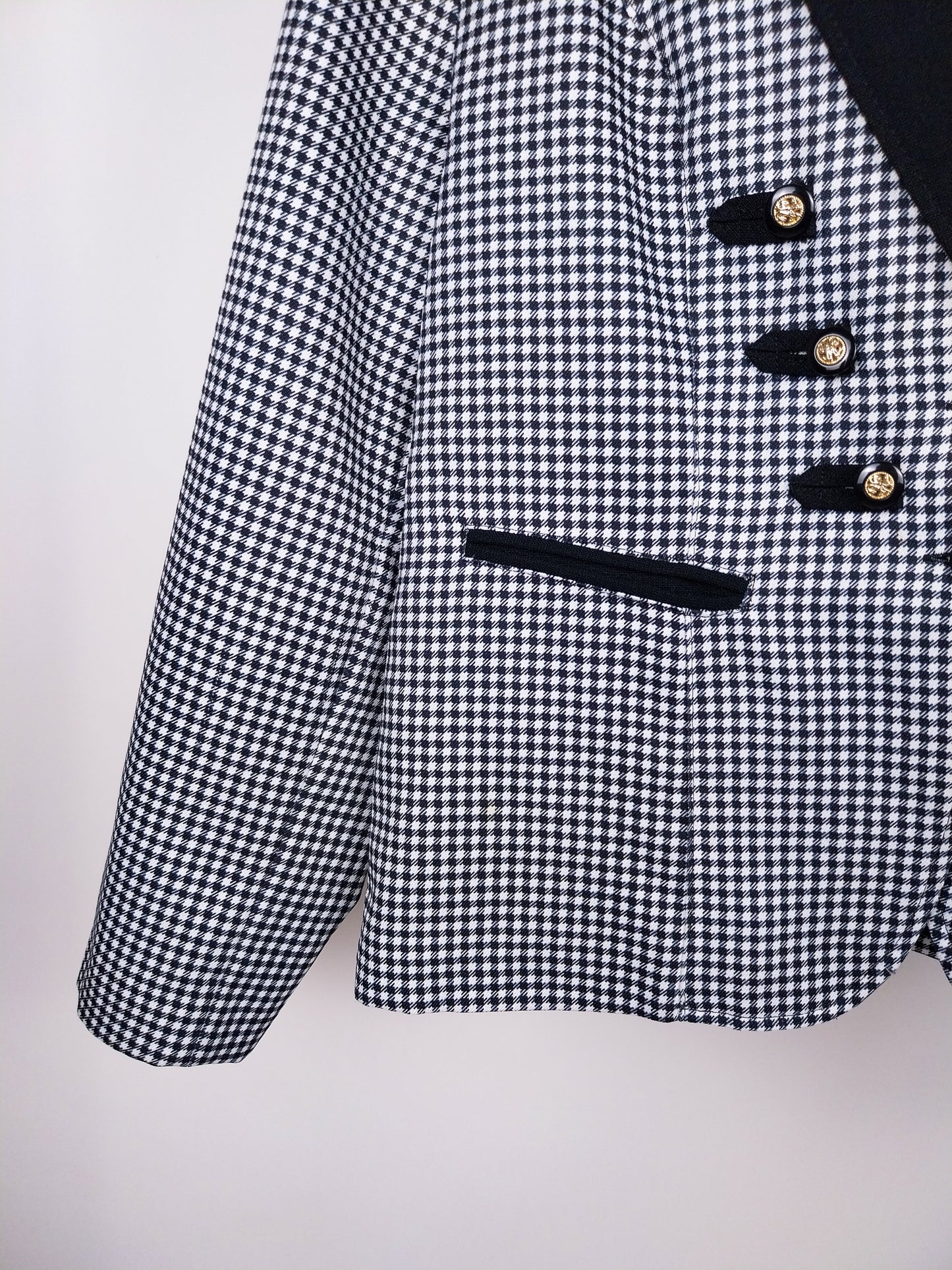 Blazer vintage a quadretti bianco e nero – anni ’80