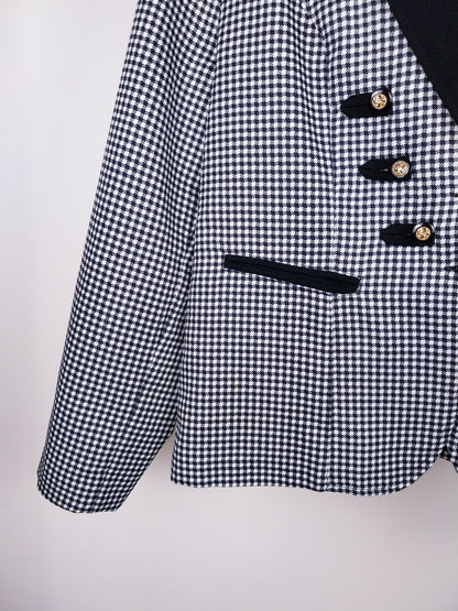 Blazer vintage a quadretti bianco e nero – anni ’80